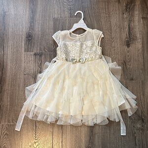 Jona Michelle Cream Sequin Formal Dress